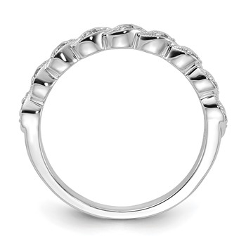 Sterling Silver Polished Twisted Diamond Band — alternate view