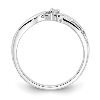 Sterling Silver Polished Fancy Criss Cross Diamond Ring — alternate view