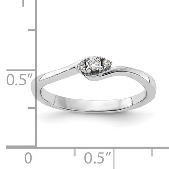 10K White Gold Polished Diamond Ring — alternate view