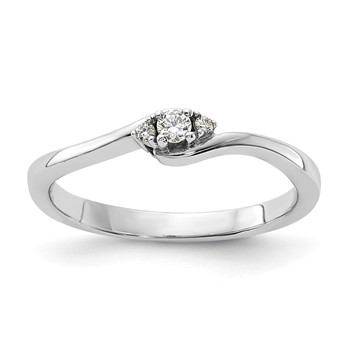 10K White Gold Polished Diamond Ring