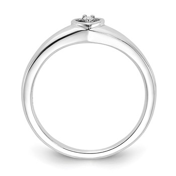 Sterling Silver Diamond Ring — alternate view