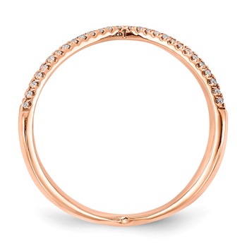 10k Rose Gold Polished Diamond X Ring — alternate view