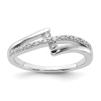Sterling Silver Polished Fancy Diamond Ring