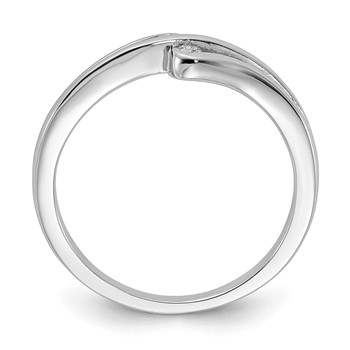 Sterling Silver Polished Fancy Two Stone Diamond Ring — alternate view