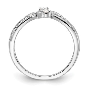 10K White Gold Polished Fancy Twisted Diamond Ring — alternate view