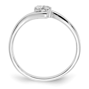 Sterling Silver Polished Two Stone Diamond Ring — alternate view