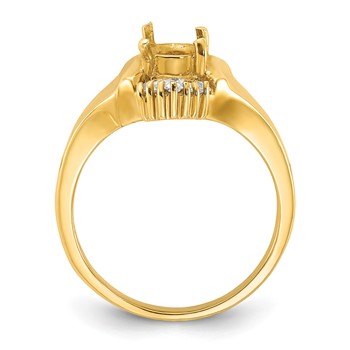 10k Polished 6x5mm Oval & CZ Semi Mount Ring — alternate view