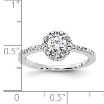 Sterling Silver Rhodium-plated Diamonore Circle Halo Ring — alternate view