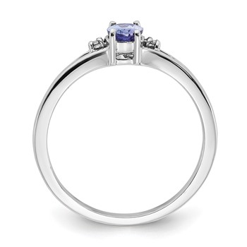 Sterling Silver Tanzanite and Diamond Ring — alternate view