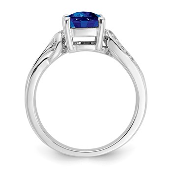 Sterling Silver CR Sapphire & Diamond Ring — alternate view
