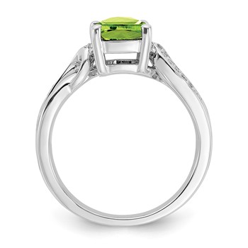 Sterling Silver Peridot & Diamond Ring — alternate view