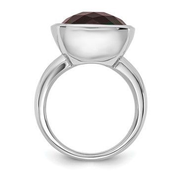 SS 14X14 Smoky Quartz Ring — alternate view