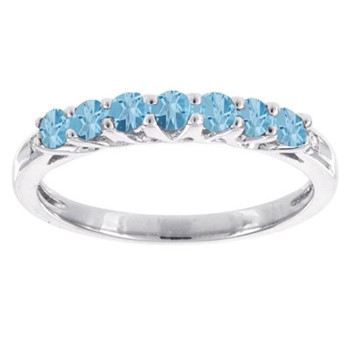 10k Rose Gold Blue Topaz & Diamond Ring
