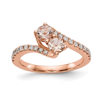 14k Rose Gold Morganite & Diamond Ring