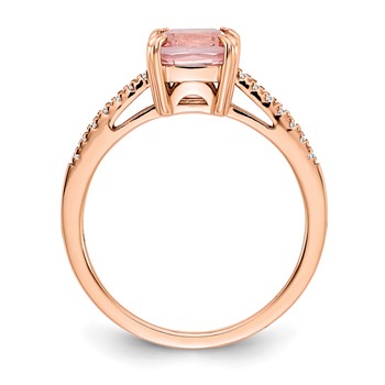 10k Rose Gold Blush Topaz & Diamond Ring — alternate view