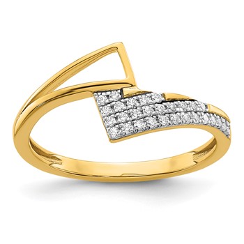 14K Polished 1/8 carat Diamond Geometric Fashion Ring