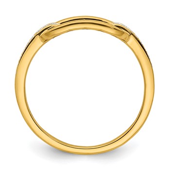 14K Polished 1/20 carat Diamond Link Fashion Ring — alternate view