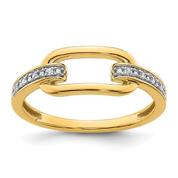 14K Polished 1/20 carat Diamond Link Fashion Ring
