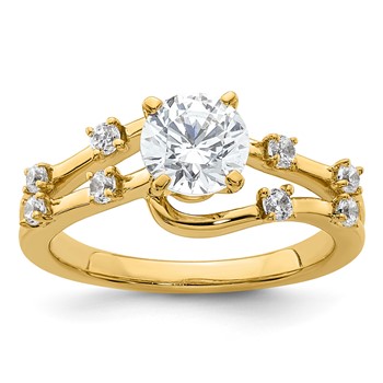 14k Diamond Bypass Semi-Mount Engagement Ring