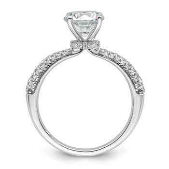 14K White Gold Diamond Semi-Mount Hidden Halo Engagement Ring — alternate view