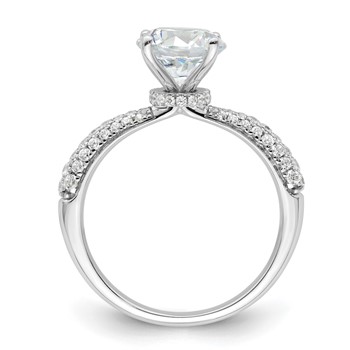 14K White Gold Diamond Semi-Mount Hidden Halo Engagement Ring — alternate view