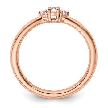14K Rose Gold Diamond Complete 3 Stone Promise/Engagement Ring — alternate view