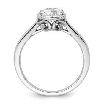 14K White Gold Round Bezel Solitaire Engagement Ring Mounting — alternate view
