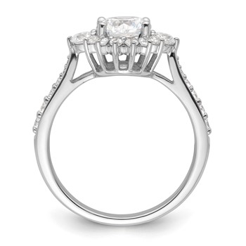 14k White Gold Round Halo Diamond Semi-Mount Engagement Ring — alternate view