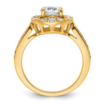 14k Vintage Round Halo Diamond Semi-Mount Engagement Ring — alternate view