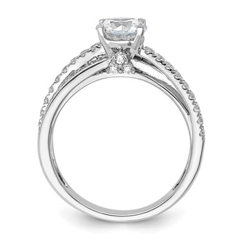 14k White Gold Hidden 3 Stone Diamond Semi-Mount Engagement Ring — alternate view