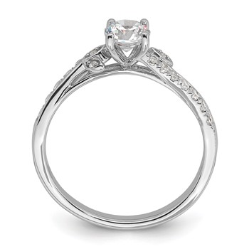 14k White Gold leaf Design Diamond Semi-Mount Engagement Ring — alternate view