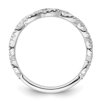 14k White Gold Twisted Diamond Wedding Band — alternate view