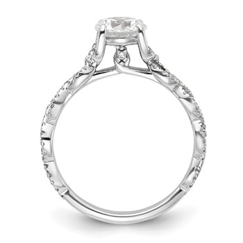14k White Gold Twisted Diamond Semi-Mount Engagement Ring — alternate view