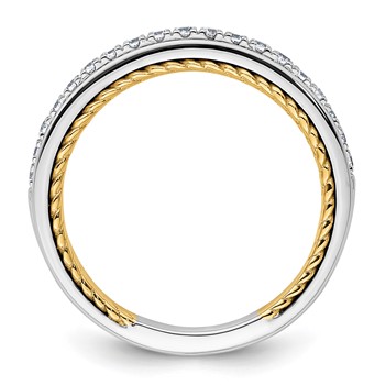 14k Two-tone Diamond Wedding Band — alternate view