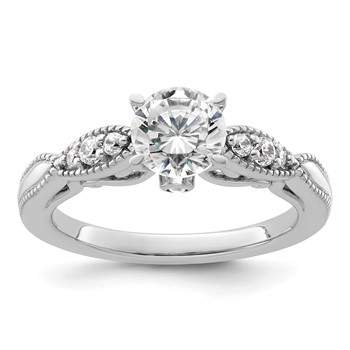 14k White Gold Diamond Semi-Mount Engagement Ring