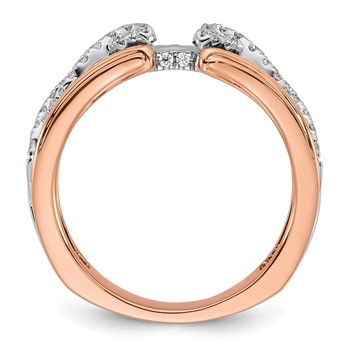 14K Two-tone Twisted Diamond Semi-Mount Peg Set Engagement Ring — alternate view