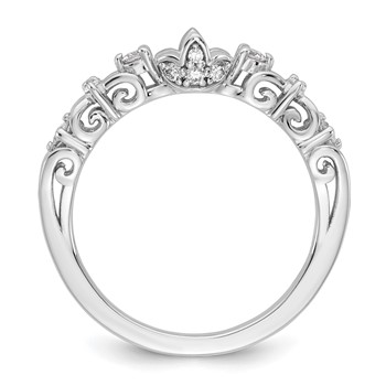 14k White Gold Diamond Semi-Mount Peg Set Engagement Ring — alternate view
