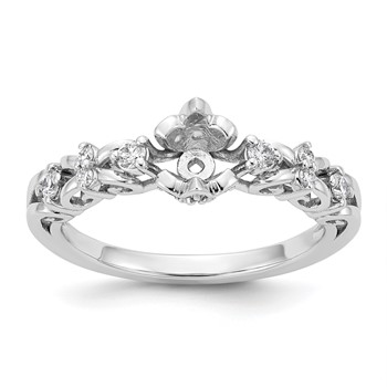 14k White Gold Diamond Semi-Mount Peg Set Engagement Ring