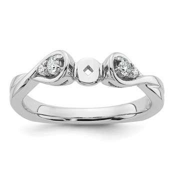 14k White Gold Diamond Semi-Mount Peg Set Twisted Engagement Ring