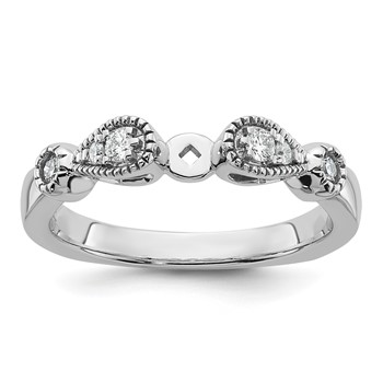 14k White Gold Diamond Semi-Mount Peg Set Engagement Ring