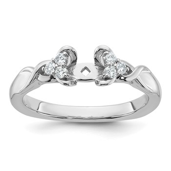 14k White Gold Diamond Semi-Mount Peg Set Twisted Engagement Ring