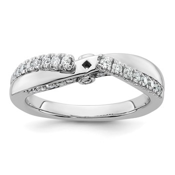 14k White Gold Diamond Semi-Mount Peg Set Twisted Engagement Ring