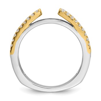 14k Two-tone Diamond Semi-Mount Peg Set Engagement Ring — alternate view
