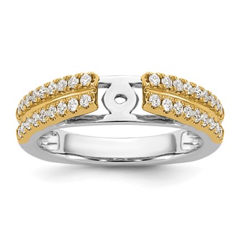 14k Two-tone Diamond Semi-Mount Peg Set Engagement Ring