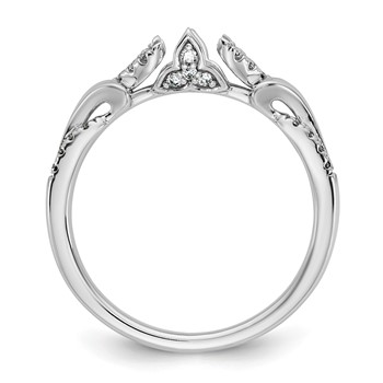 14k White Gold Diamond Semi-Mount Peg Set Engagement Ring — alternate view