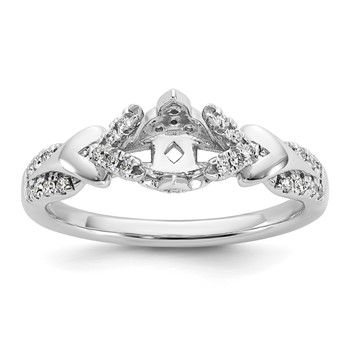 14k White Gold Diamond Semi-Mount Peg Set Engagement Ring