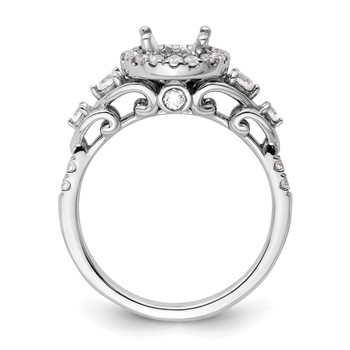 14k White Gold Diamond Semi-Mount Round Halo Engagement Ring — alternate view