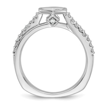 14k White Gold Hexagon Semi-Mount Diamond Peg Set Engagement Ring — alternate view