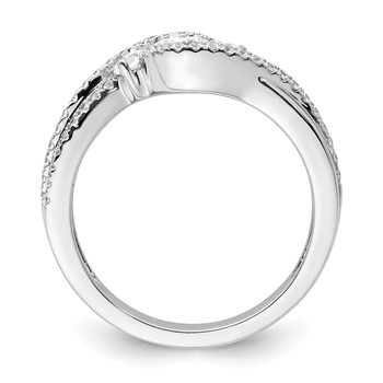 14k White Gold Three Stone ByPass Diamond Semi-Mount Including 2-2.7mm Side Stones Engagement Ring — alternate view