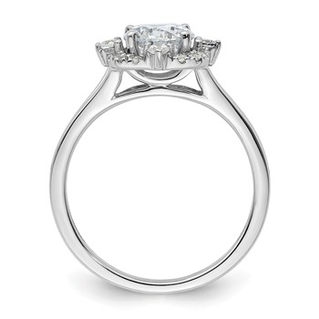 14k White Gold Halo Diamond Semi-Mount Engagement Ring — alternate view